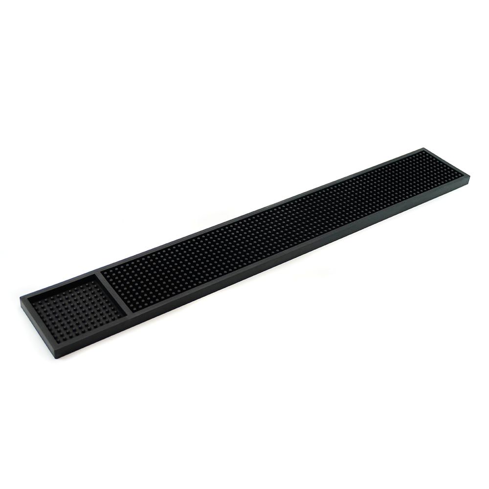 Rubber Bar Service Mat for Counter Top 24x3.5 inches (Black) 
